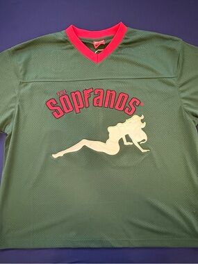 Soprano Green Mesh Jersey with Pink Trim and White Graphic